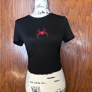 SHEIN Black Spider Graphic Tee Womens Size S